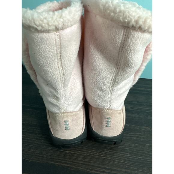 Lands End Boots Womens 7 B Mid Calf Back Zip Insulated Winter Boot pink Suede - Picture 3 of 8